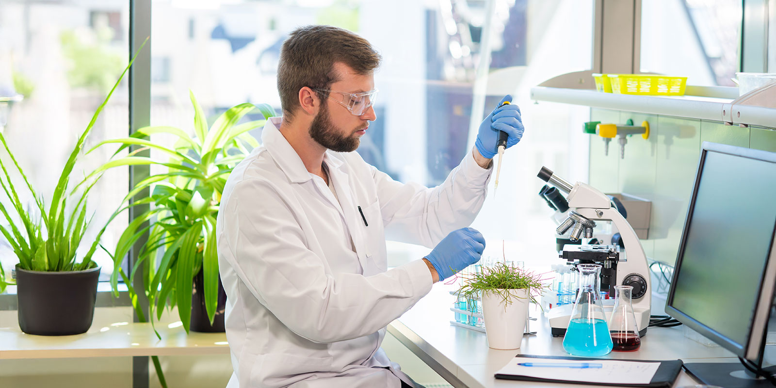 Scientist working in lab