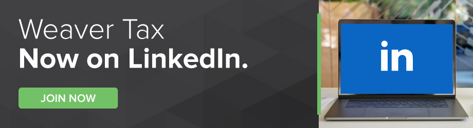 Weaver's Tax LinkedIn Showcase Page banner